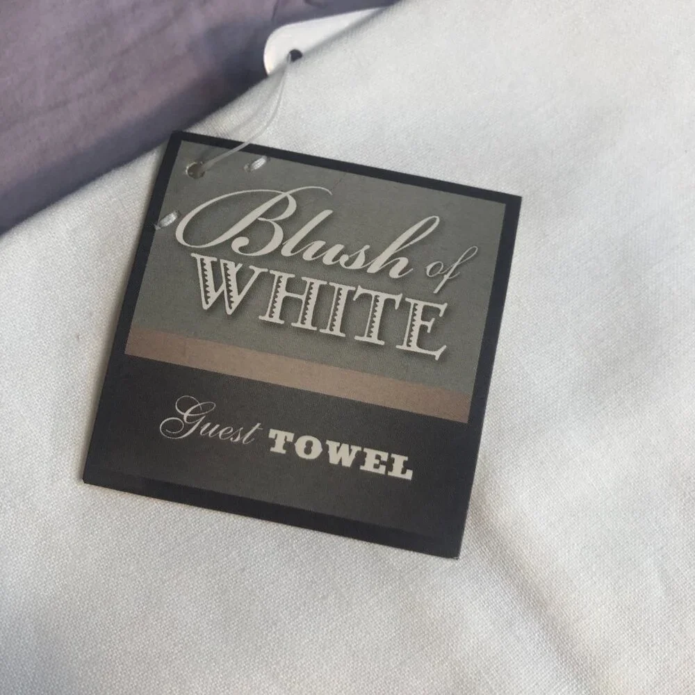 Blush White Guest Hand Towels with embroidered clover, set of 2